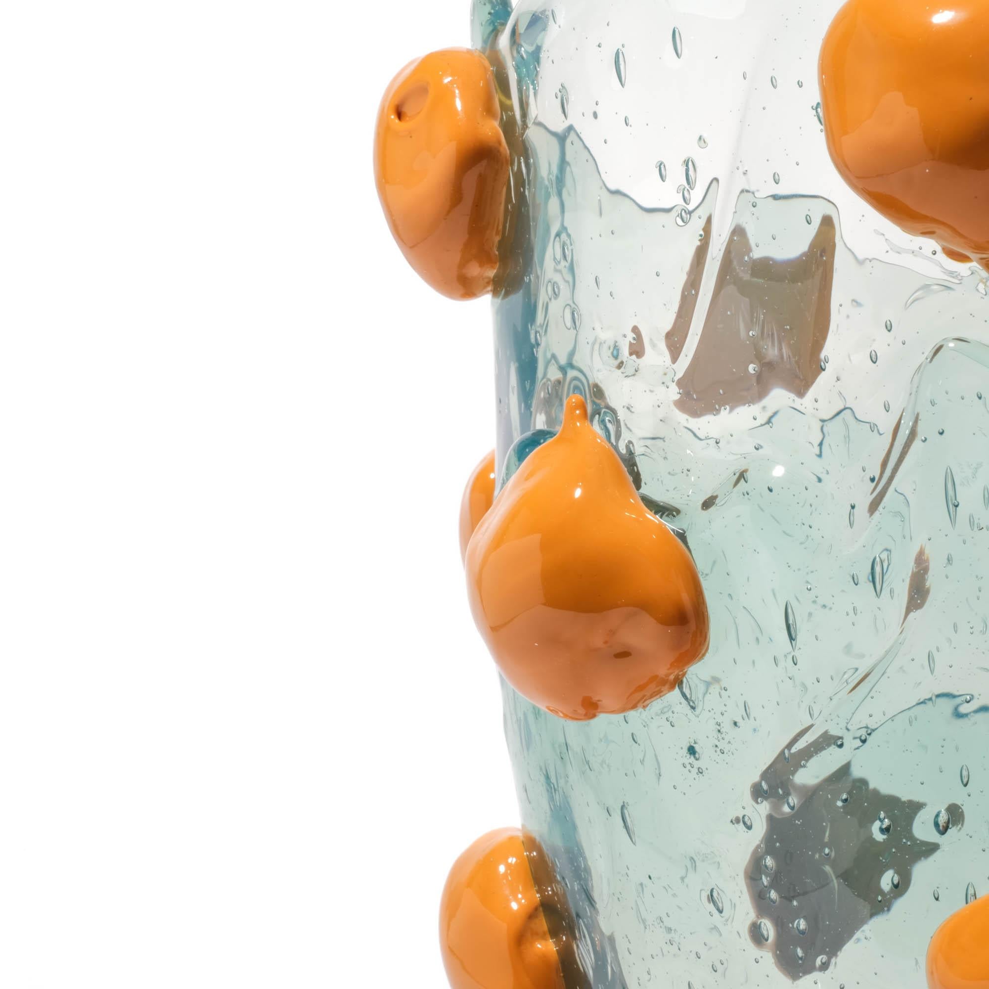 Contemporary Gaetano Pesce Nugget Vase L Resin Aqua, Ochre, Fuchsia For Sale