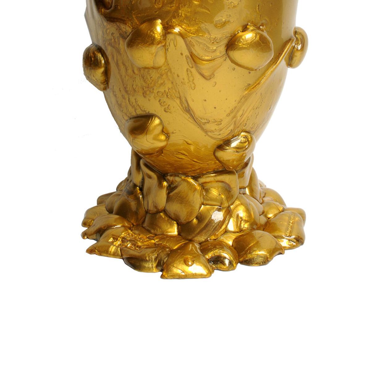 Arts and Crafts 21st Century Gaetano Pesce Nugget M Vase Gold For Sale