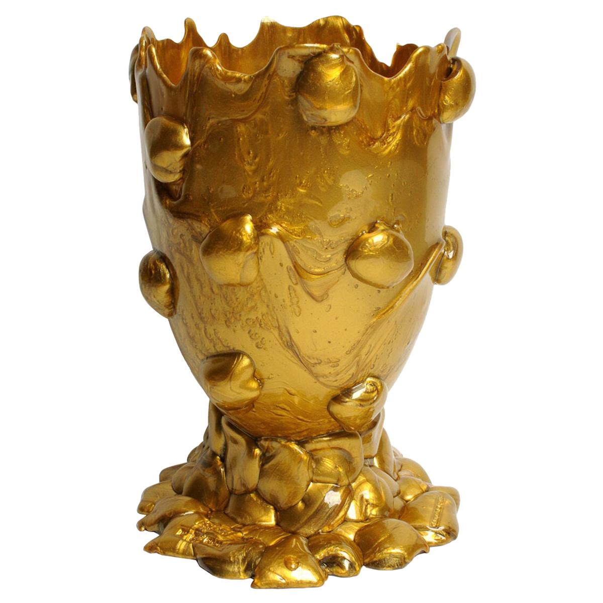 21st Century Gaetano Pesce Nugget M Vase Gold For Sale