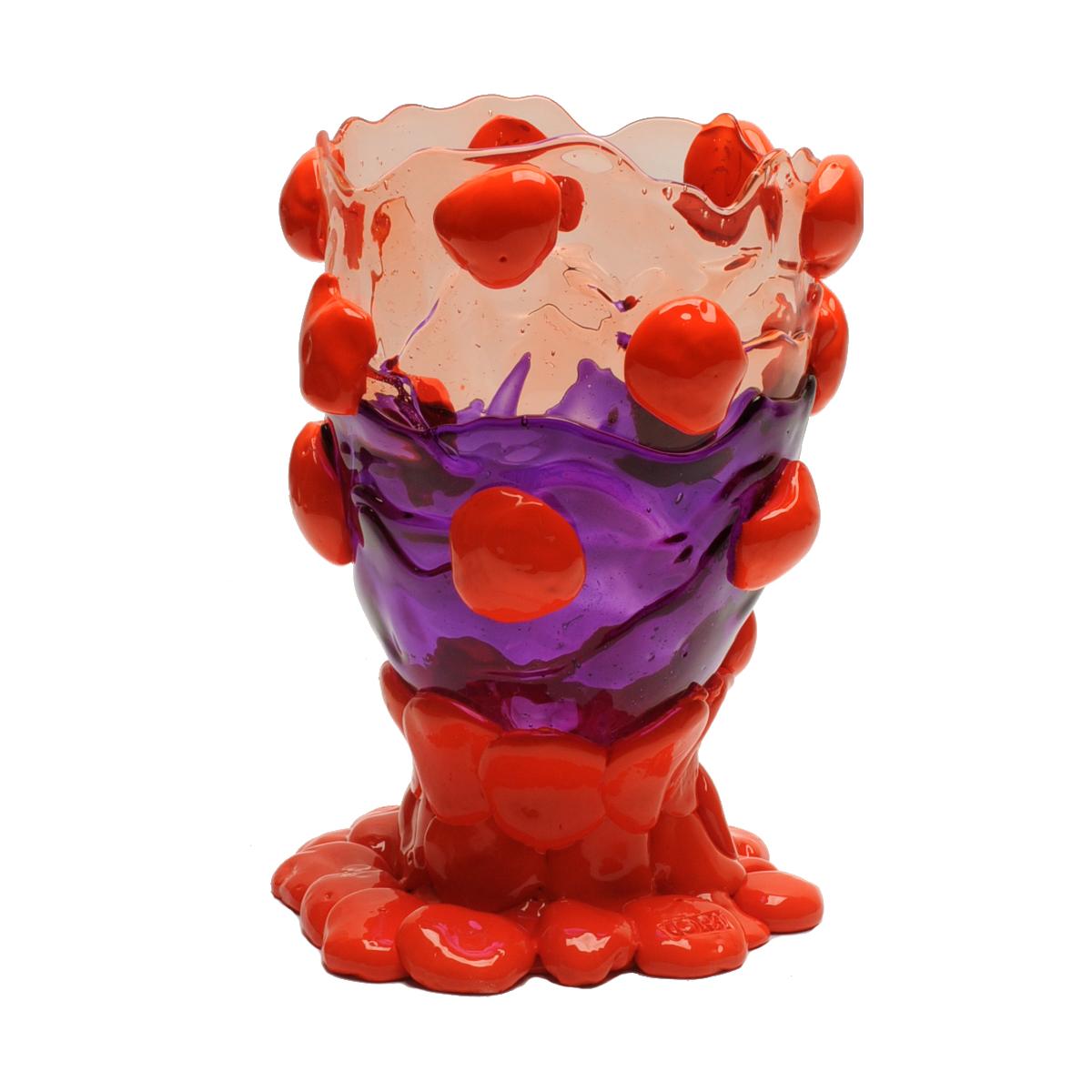 Italian 21st Century Gaetano Pesce Nugget M Vase Resin Ruby Purple Orange For Sale