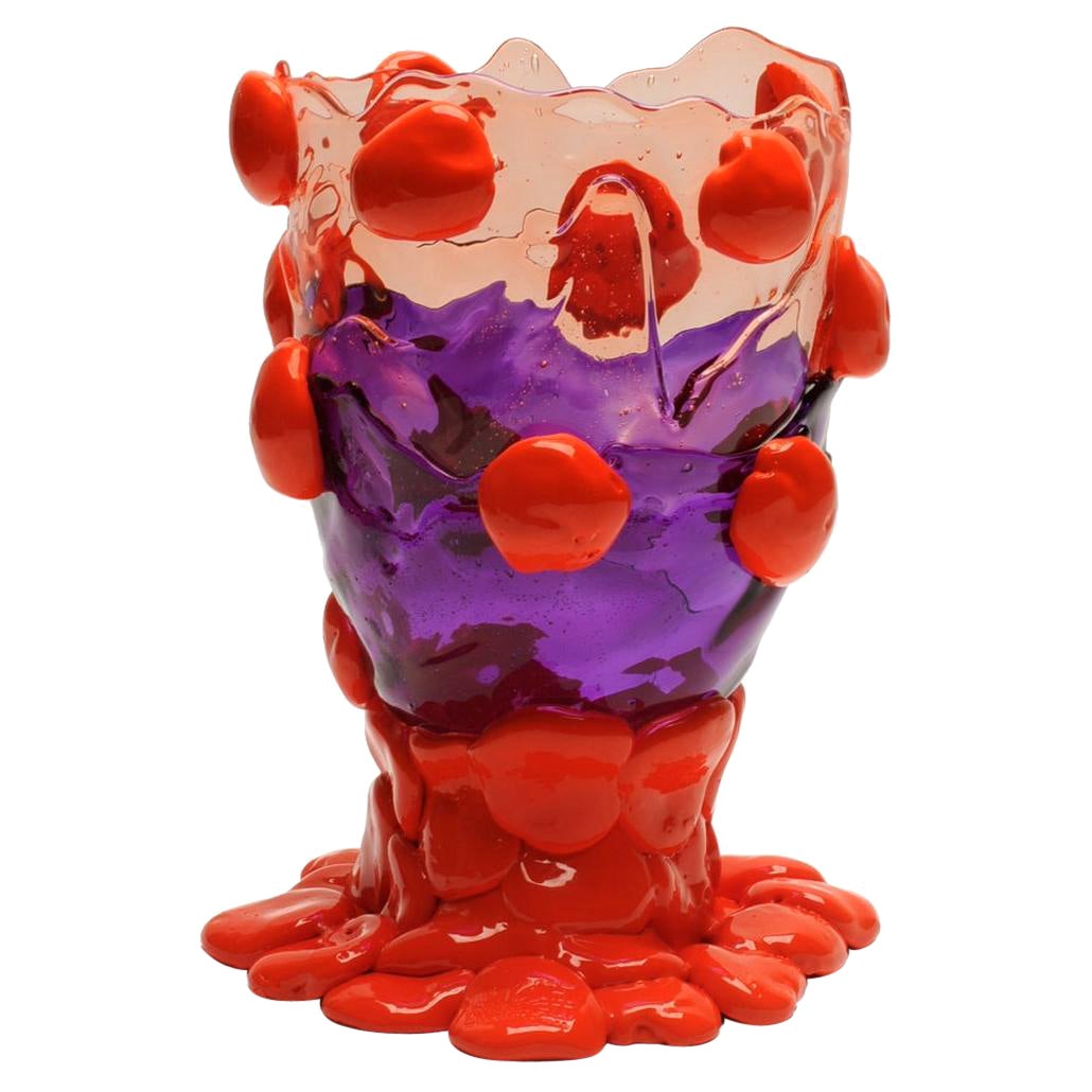 XXIe siècle Gaetano Pesce Vase Nugget M Résine Rubis Pourpre Orange en vente