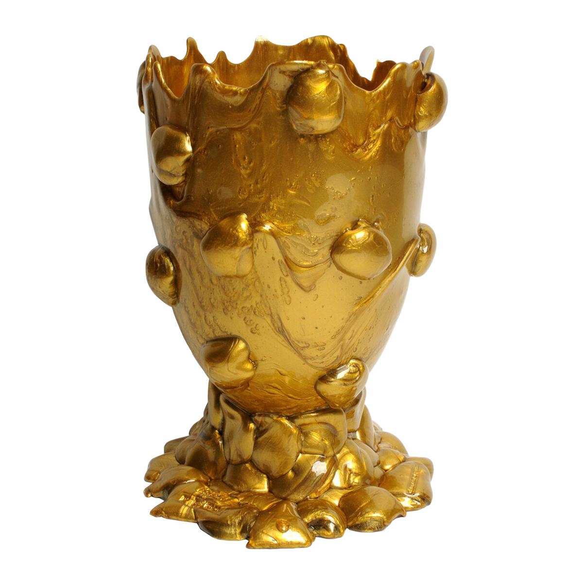 21st Century Gaetano Pesce Nugget L Vase Gold For Sale