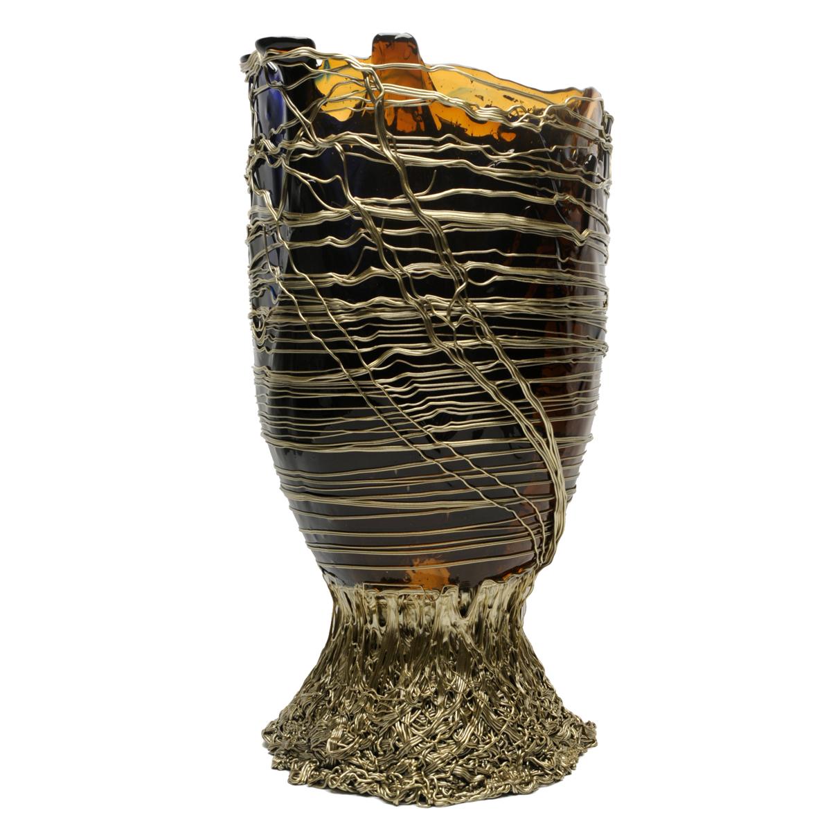 21. Jahrhundert Gaetano Pesce Spaghetti XL Vase Harz Blau Braun Bronze im Zustand „Neu“ im Angebot in barasso, IT
