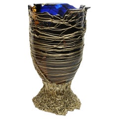 21. Jahrhundert Gaetano Pesce Spaghetti XL Vase Harz Blau Braun Bronze