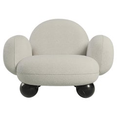 Fauteuil Gala du 21e siècle Pieds sphériques en marbre bouclé par Malabar