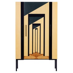 Armario Galería Siglo XXI, Incrustación en Raíz de Olivo, Arce, Fresno, Made in Italy