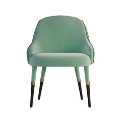 21st Century Gardner Dining Chair Cotton Velvet Wood Brass by Ottiu