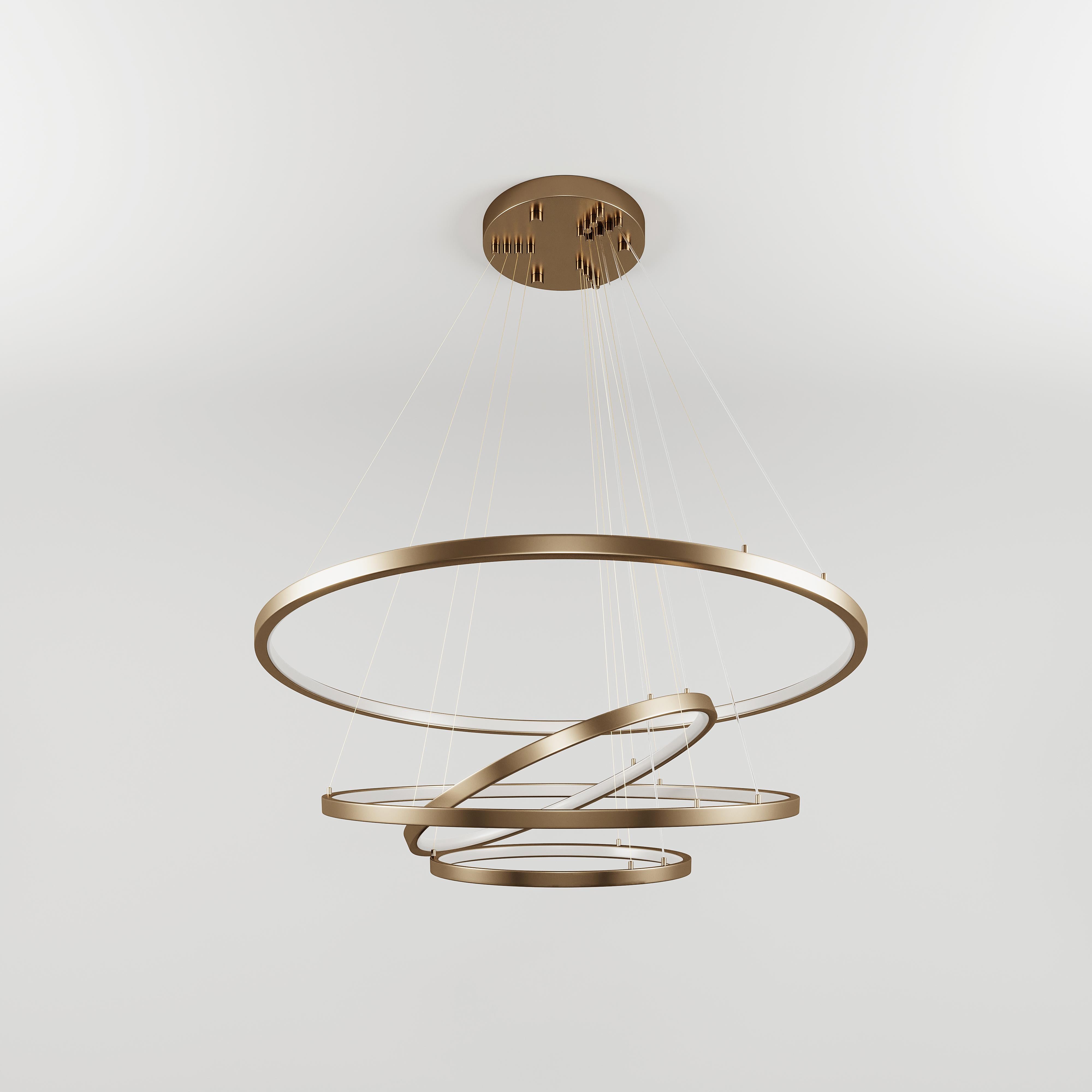 Portuguese Gateway Suspension Lamp Brass Stainless Steel Made in Portugal by Porus Studio For Sale