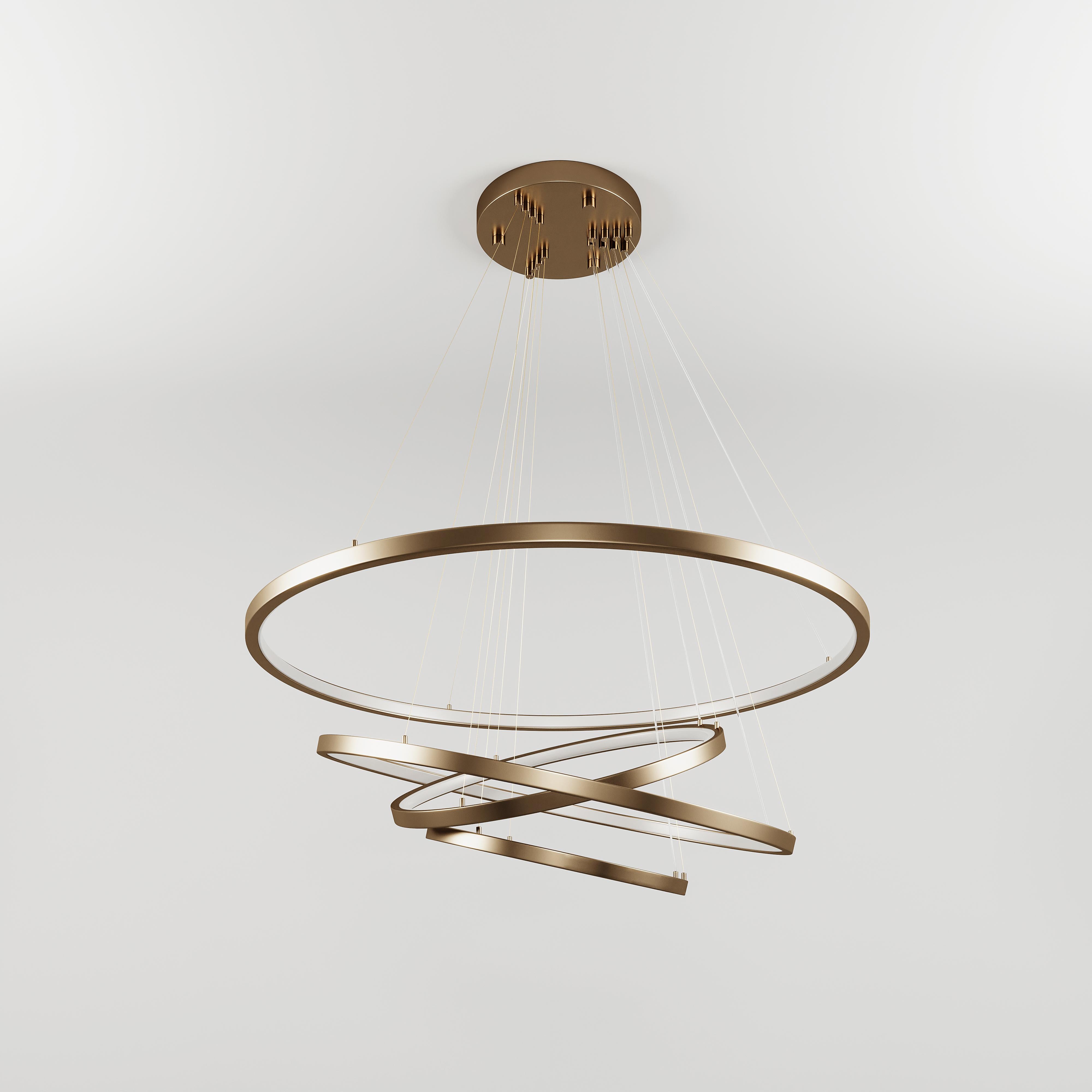 Gateway Suspension Lamp Brass Stainless Steel Made in Portugal by Porus Studio In New Condition For Sale In RIO TINTO, PT