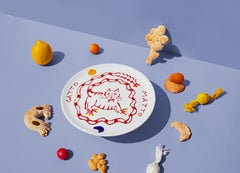 21st Century GattoMatto tray Handmade and Hand Glazed in Italy by Ilaria Bianchi