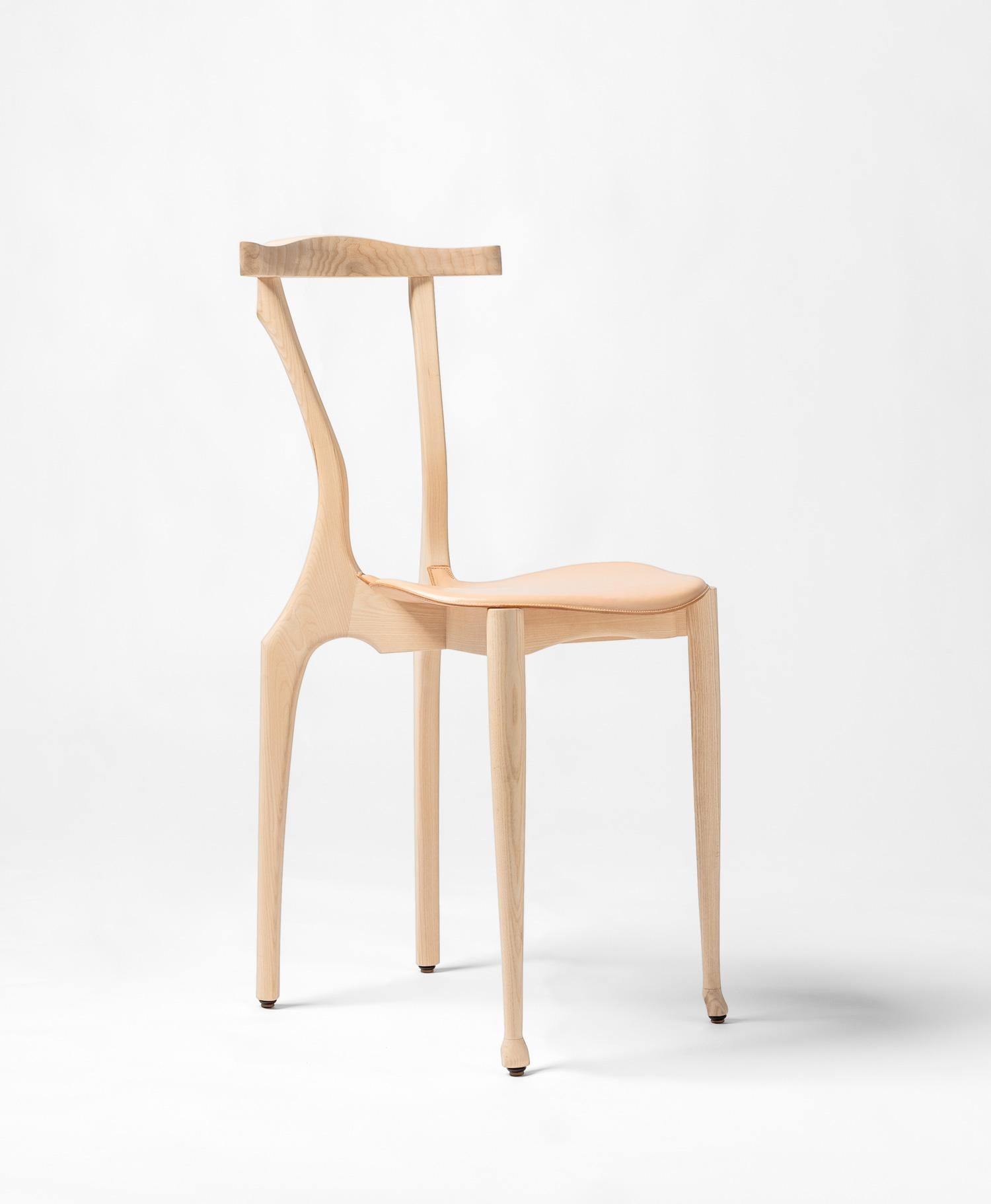 Modern Gaulinetta dining chair by Oscar Tusquets red Lacquered Ash wood, contemporary  For Sale