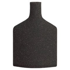 21st Century Geo Vase in Black Ceramic, Hand-Crafted in France