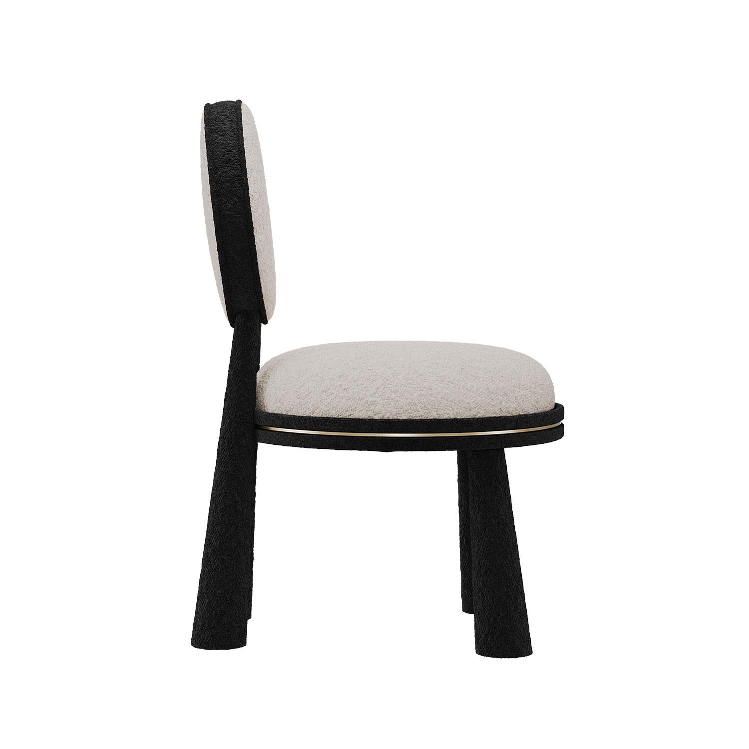 Mid-Century Modern 21st Century Geometric Mouline Chair in Bouclé Wool by Mavo Atelier, Handmade For Sale