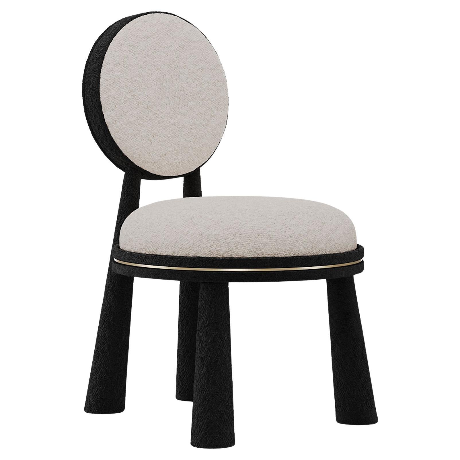 21st Century Geometric Mouline Chair in Bouclé Wool by Mavo Atelier, Handmade