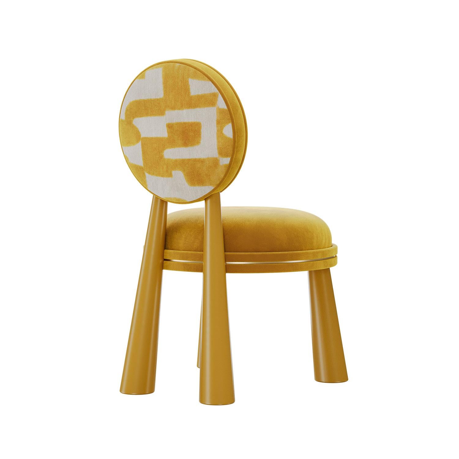 Portoghese Sedia geometrica Mouline in velluto jacquard del XXI secolo di Atelier A in vendita