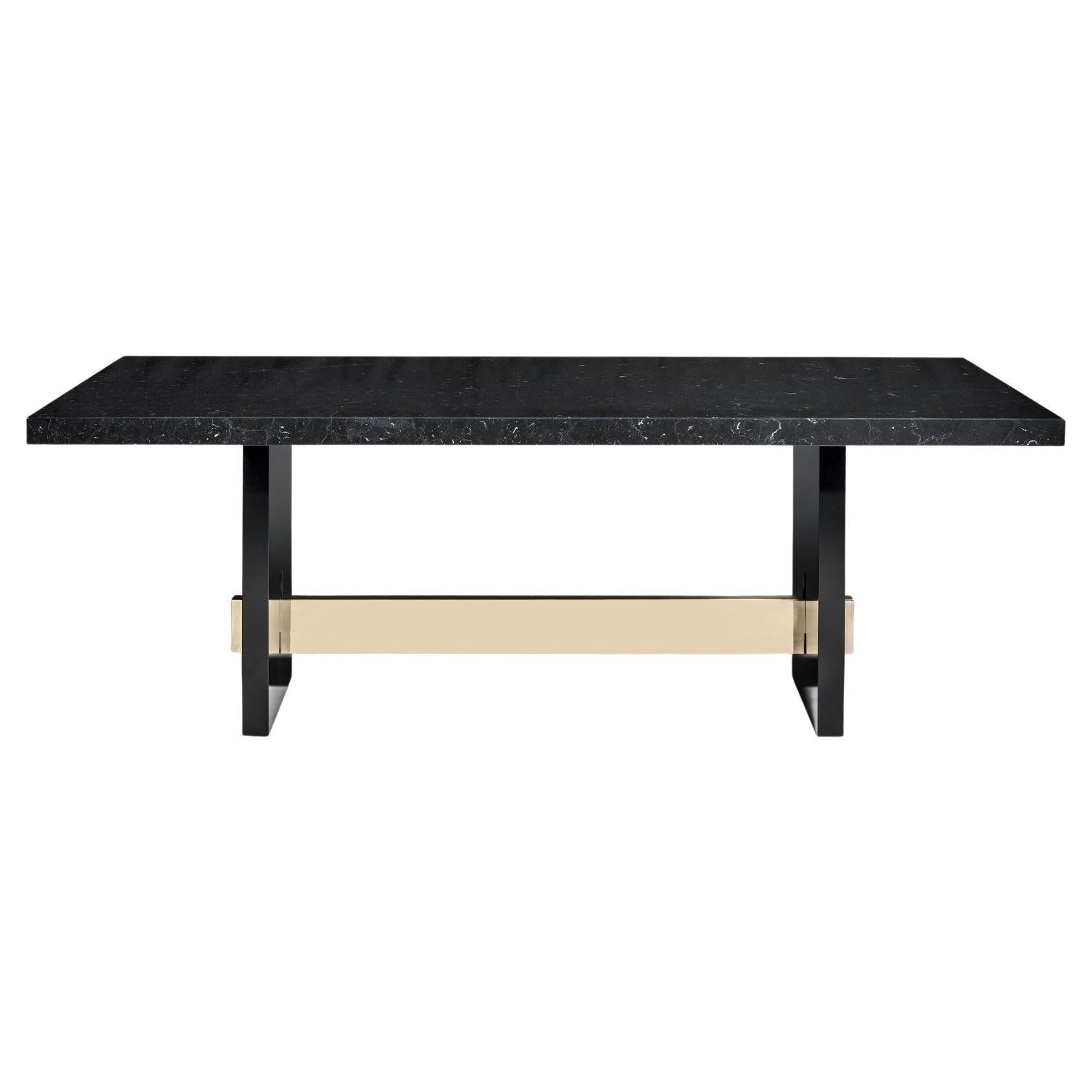 Geometry Marble Table, Nero Marquina Top, Handcrafted in Portugal by Duistt For Sale