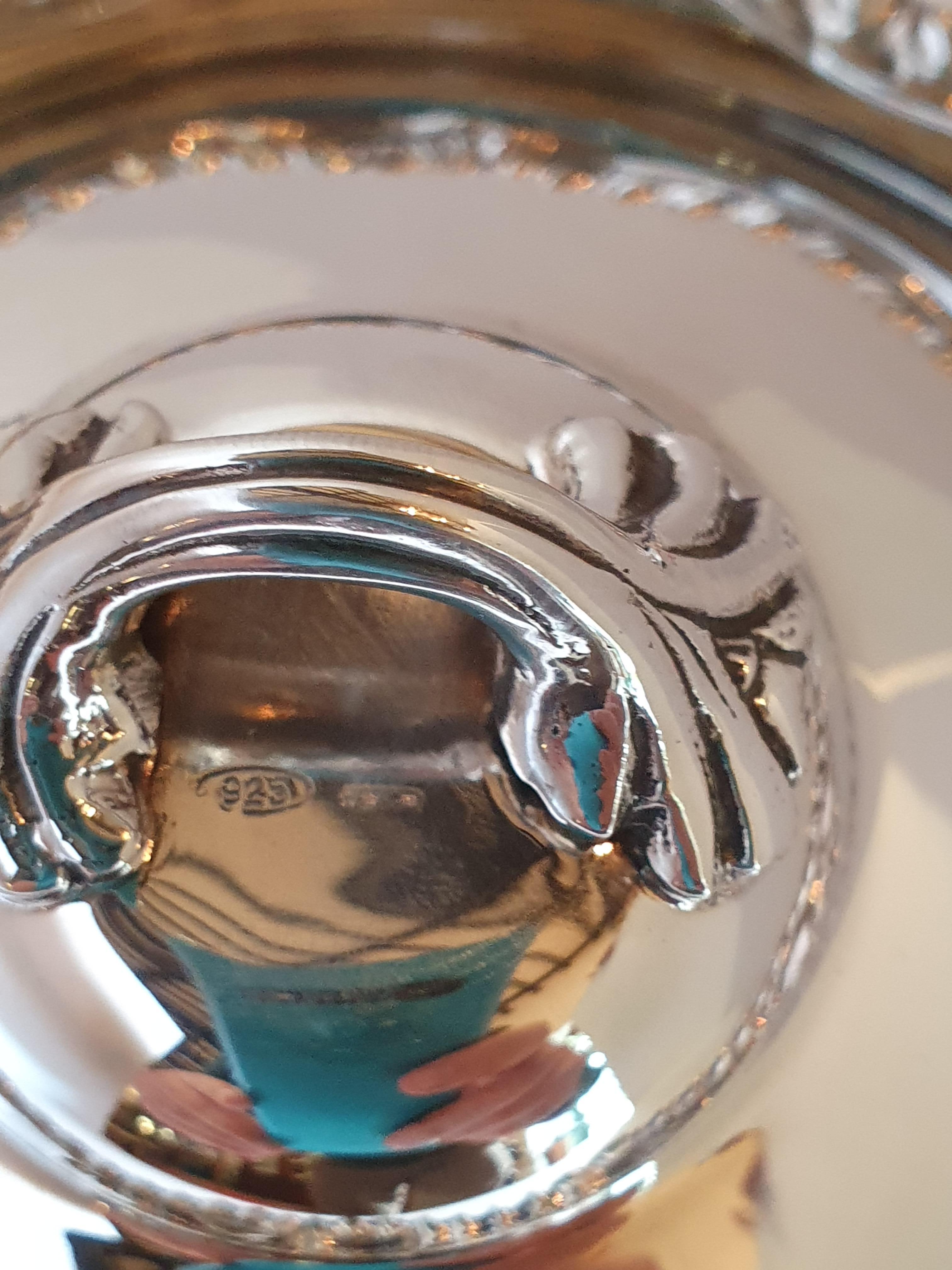 Handgefertigtes Jam Jar aus Sterlingsilber im georgianischen Stil des 21. Jahrhunderts, Italien, 2007 im Zustand „Neu“ im Angebot in Cagliari, IT