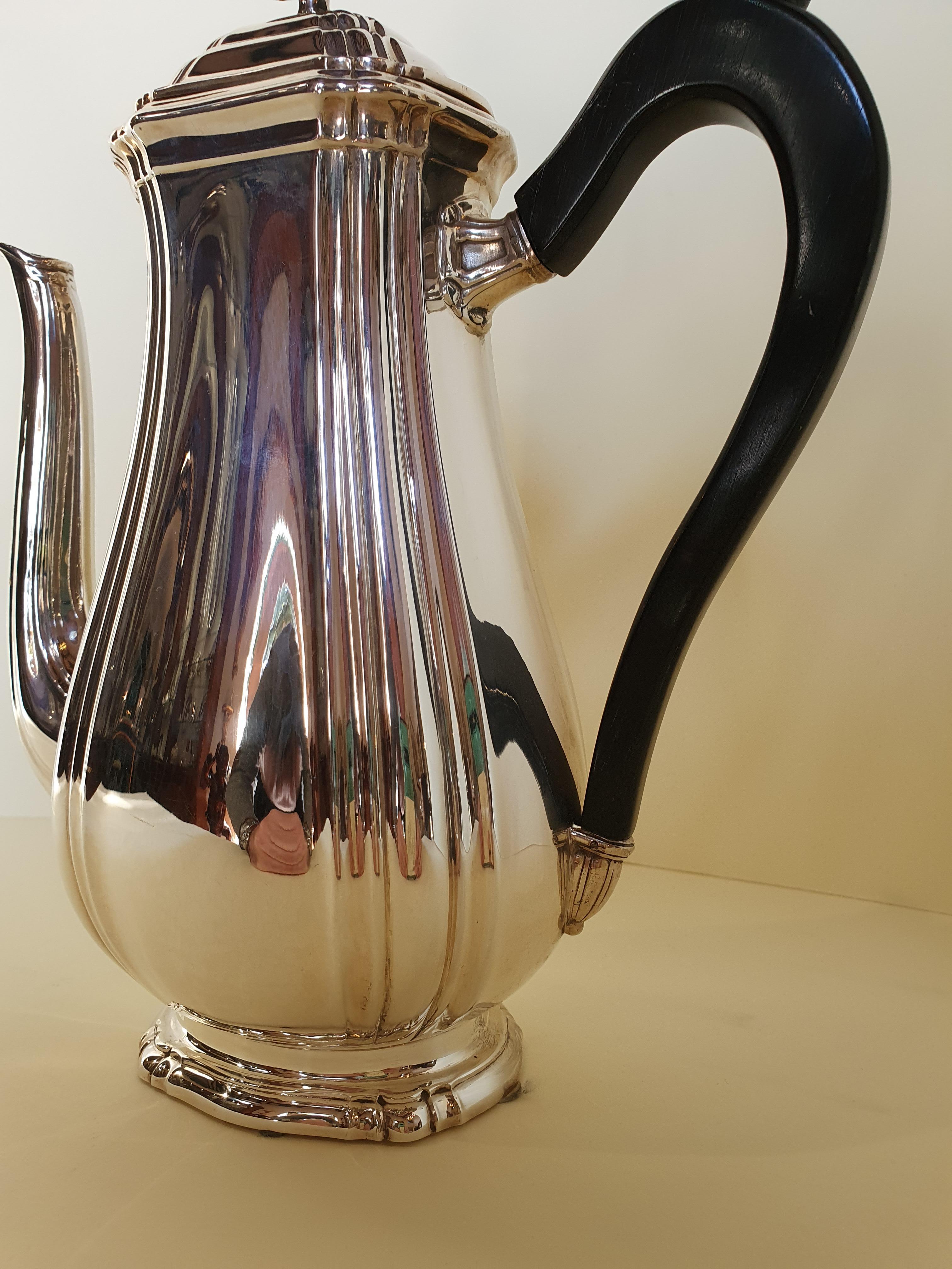21st Century Georgian Style Sterling Silver Coffee and Tea Set, Italy, 2006 For Sale 7