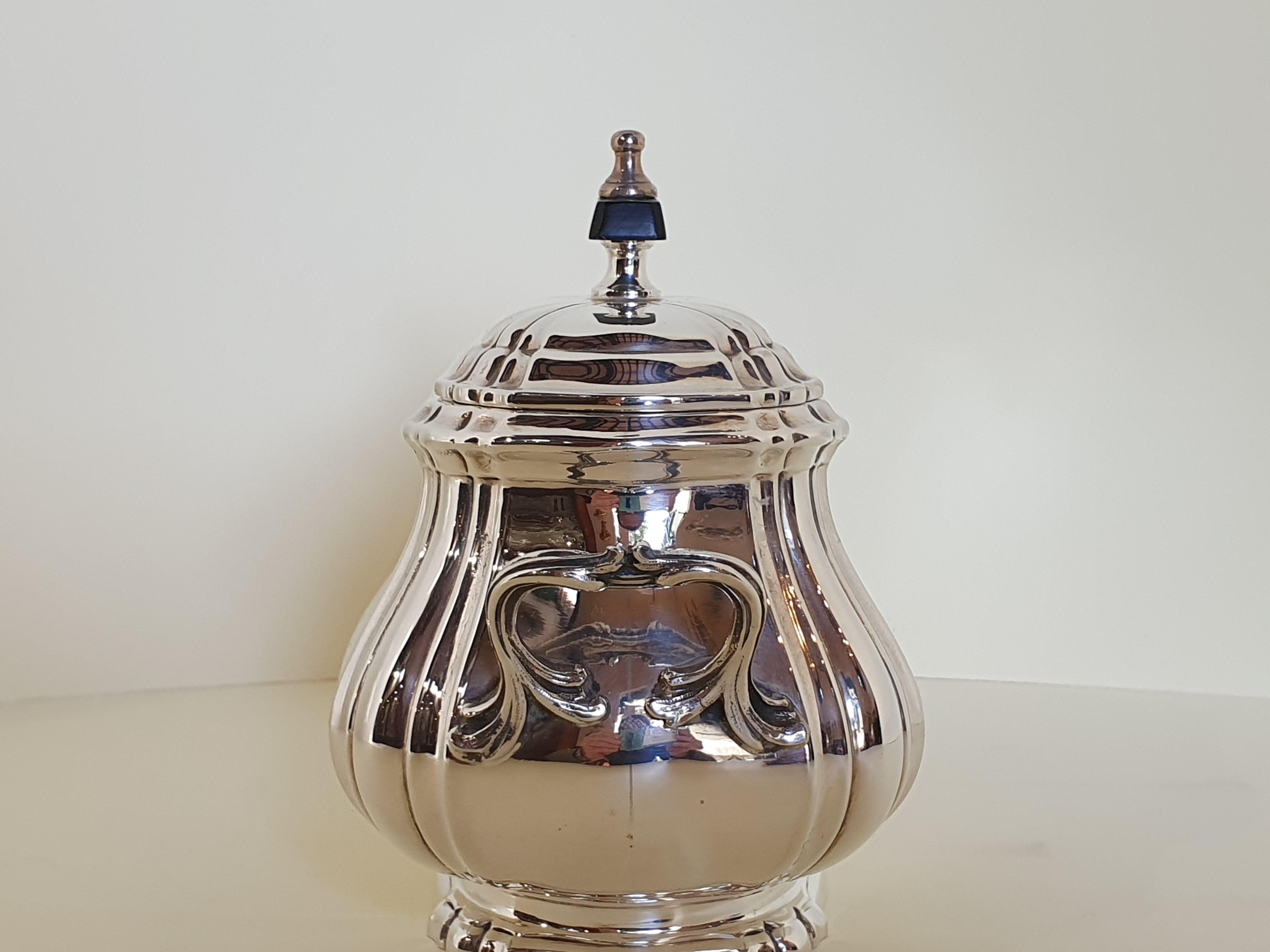 Contemporary 21st Century Georgian Style Sterling Silver Coffee and Tea Set, Italy, 2006 For Sale