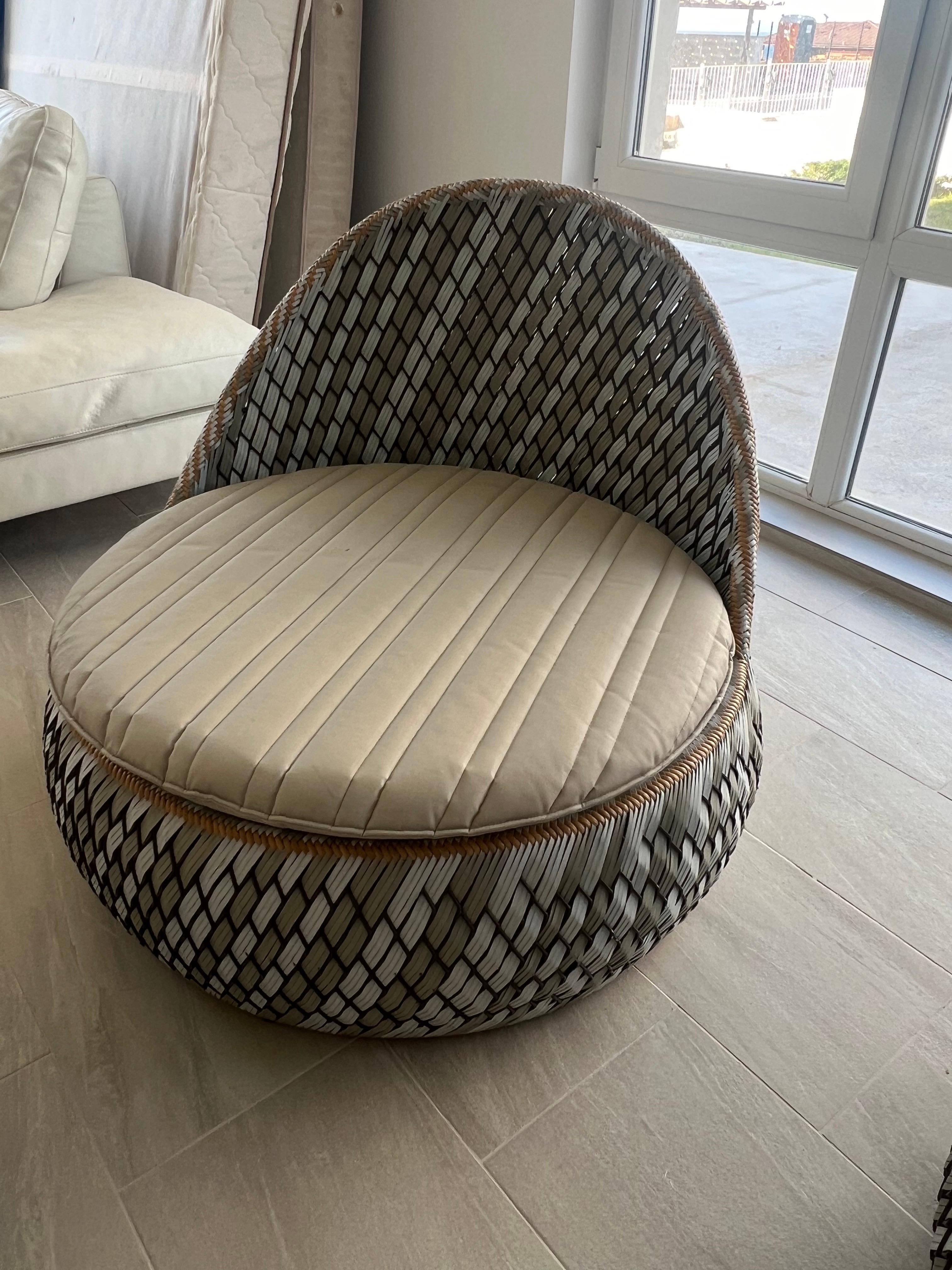 21st Century German Dala Lounge Chairs and a Footstool by Dedon For Sale 10