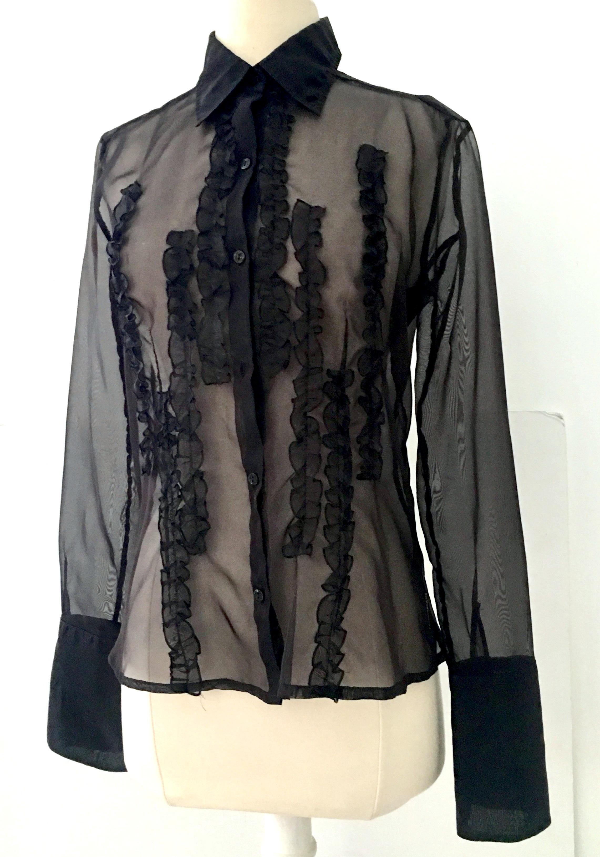 black silk blouse