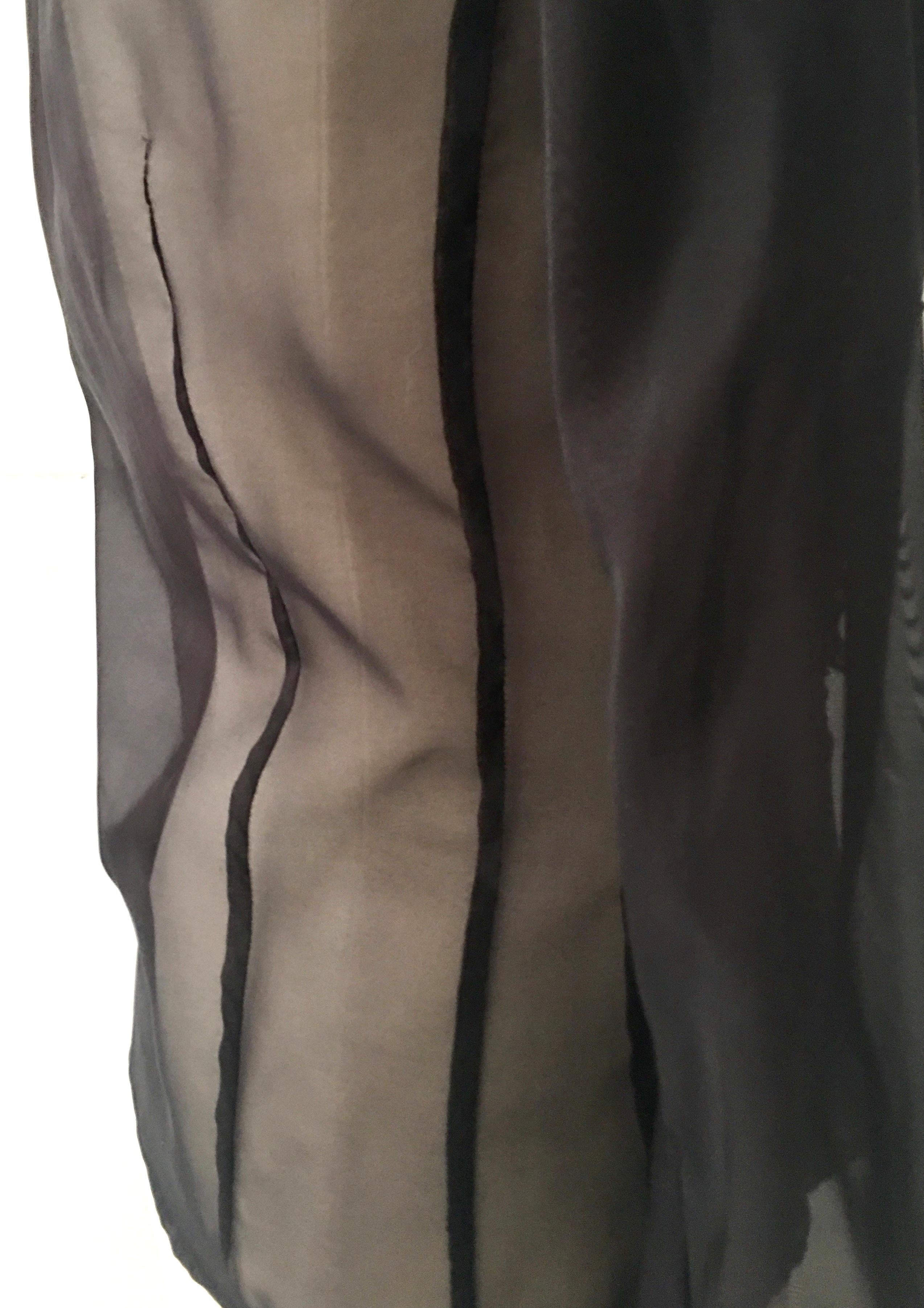 21st Century Gianfranco Ferre Black Silk Chiffon Ruffle Blouse For Sale 3