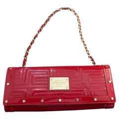 Borsa a tracolla in pelle verniciata rossa del 21° secolo Gianni Versace Couture