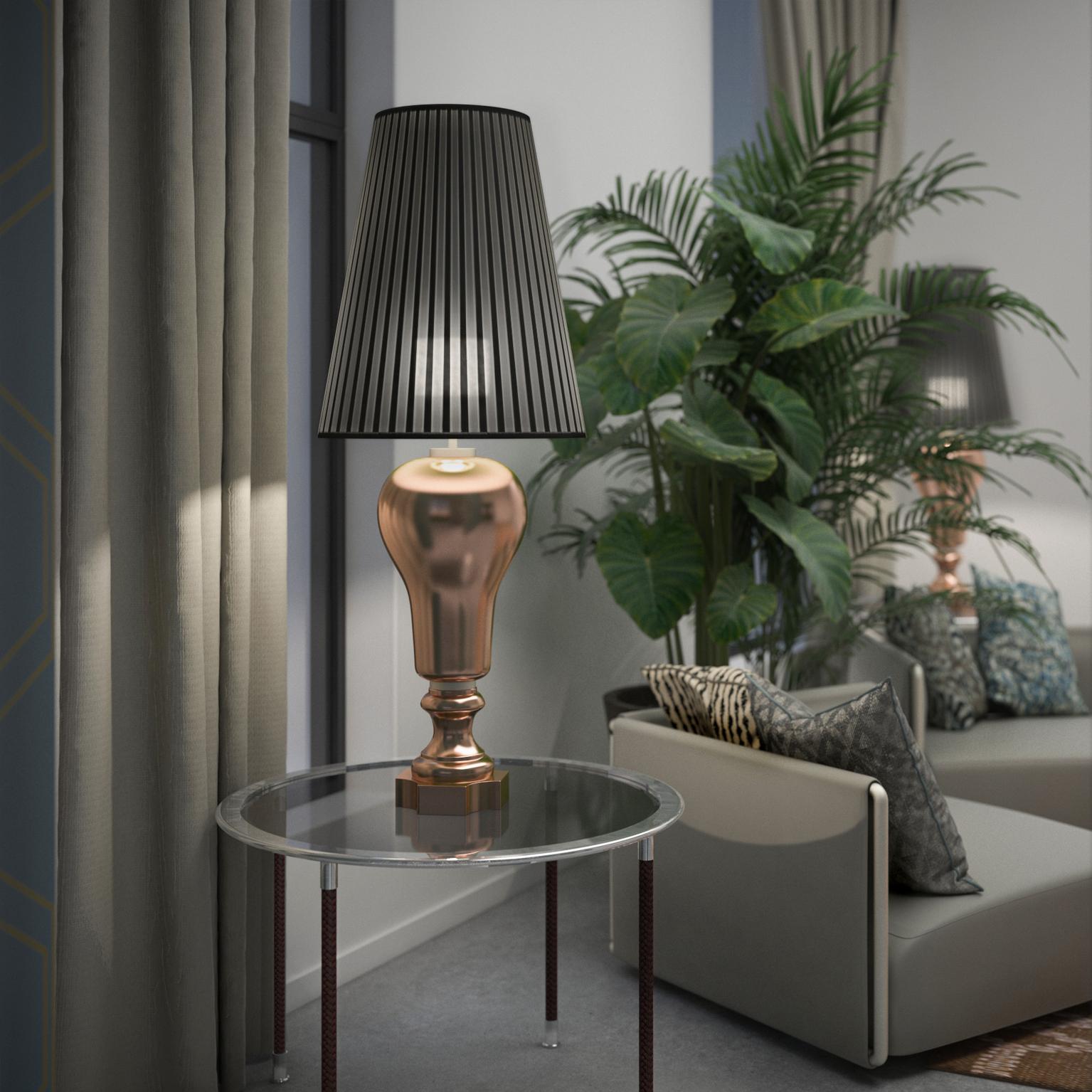 21st Century Ginger and Fred Copper Ceramic Table Lamp by Patrizia Garganti In New Condition For Sale In Sesto Fiorentino, IT