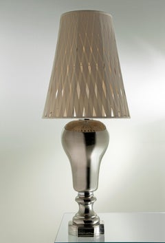 21st Century Ginger and Fred Platinum Ceramic Table Lamp by Patrizia Garganti