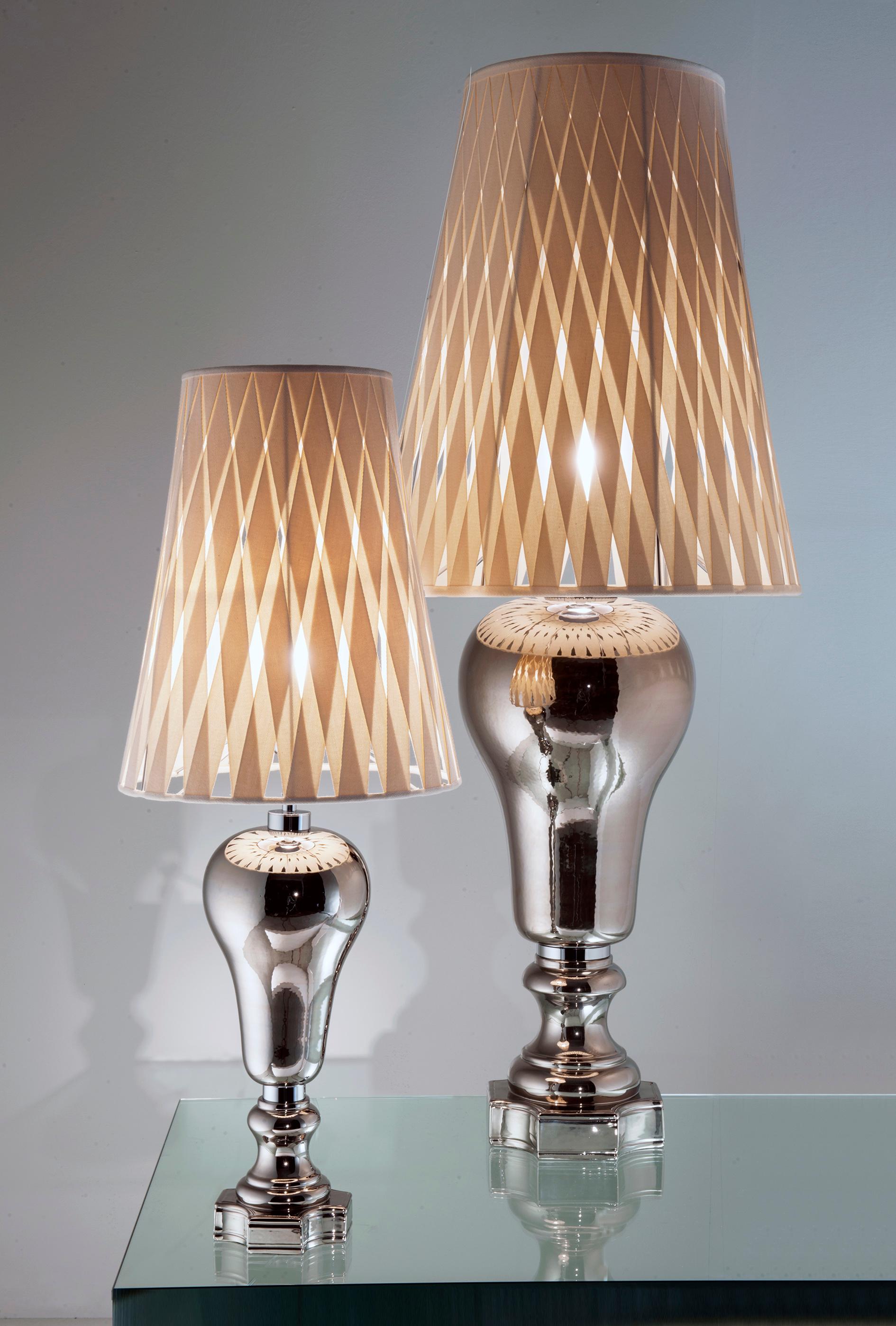 Italian 21st Century Ginger and Fred Platinum Ceramic Table Lamp by Patrizia Garganti For Sale