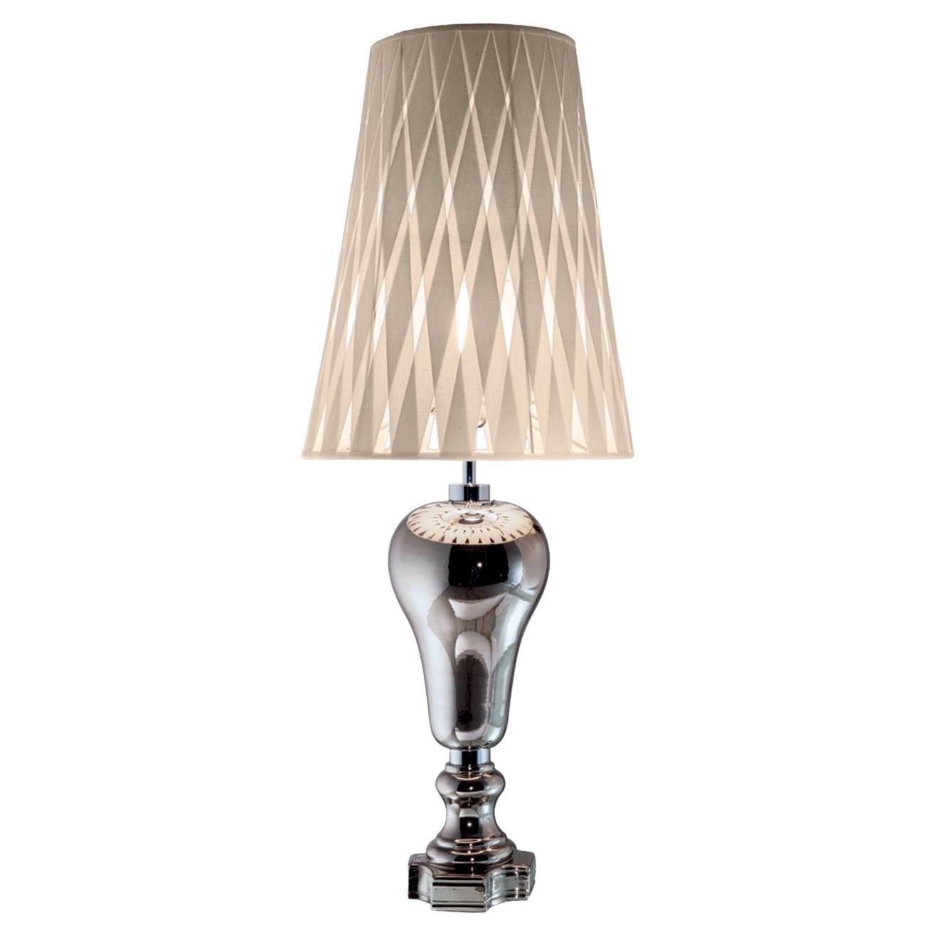 21st Century Ginger and Fred Platinum Ceramic Table Lamp by Patrizia Garganti For Sale