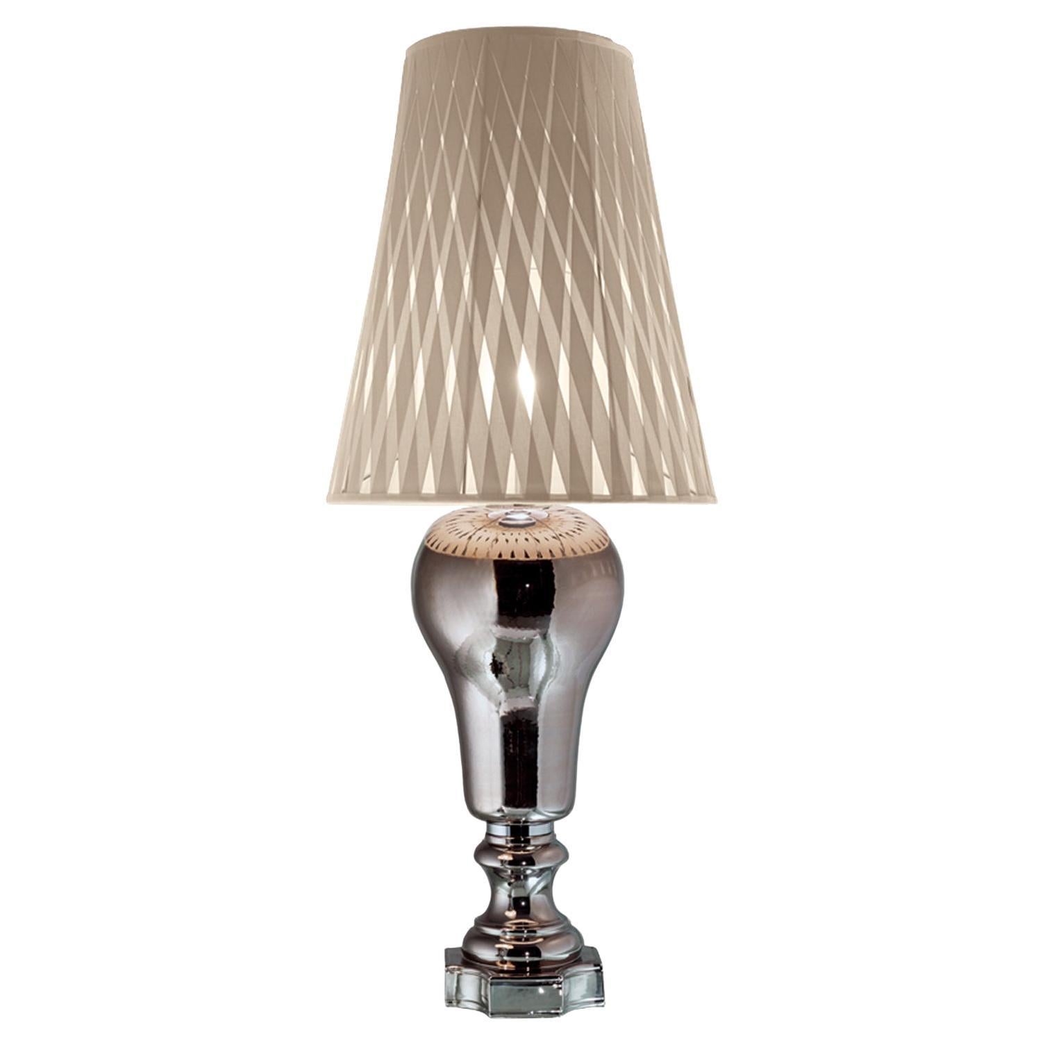 21st Century Ginger and Fred Platinum Ceramic Table Lamp by Patrizia Garganti For Sale