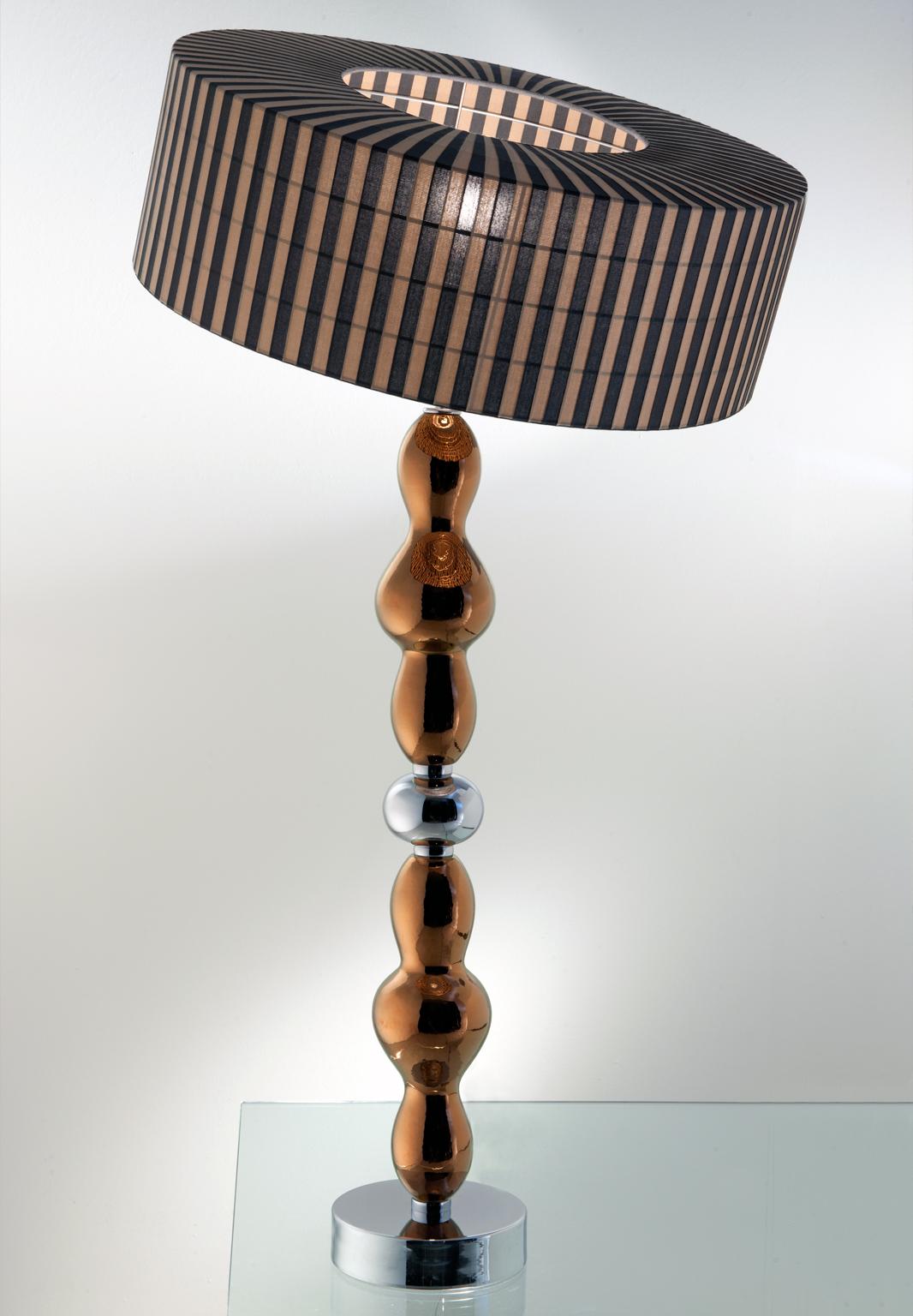 Modern 21st Century Ginger and Fred Copper Ceramic Table Lamp by Patrizia Garganti For Sale