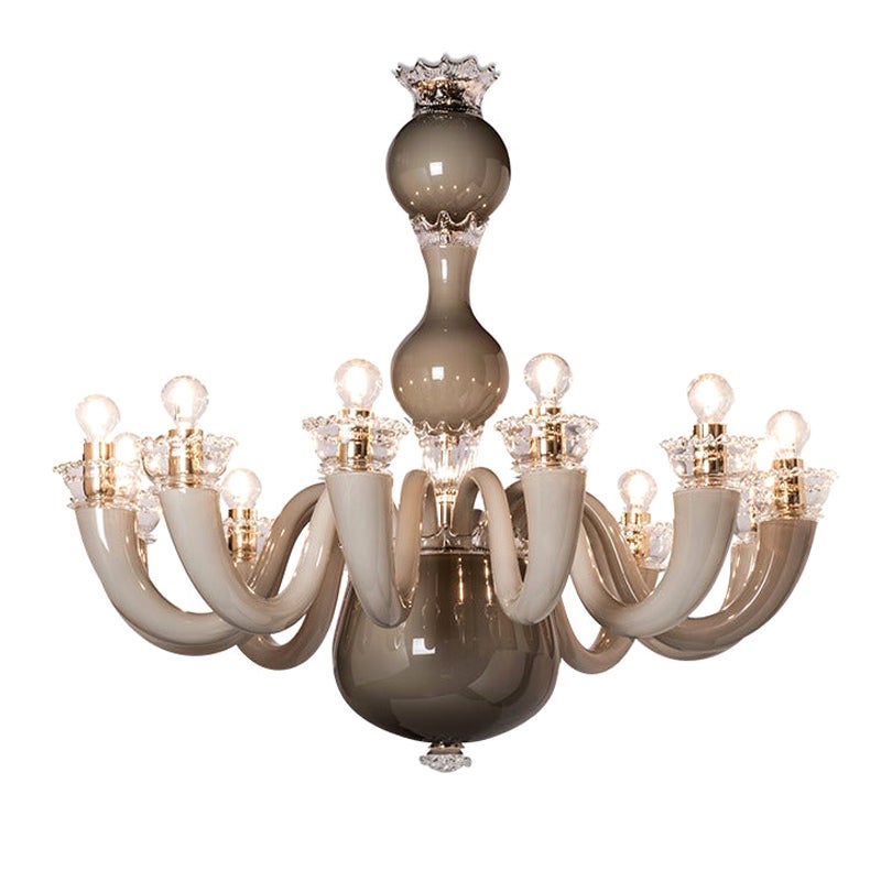 Siglo XXI Gio Ponti 99.81 Lámpara de araña de 8 luces en gris en venta
