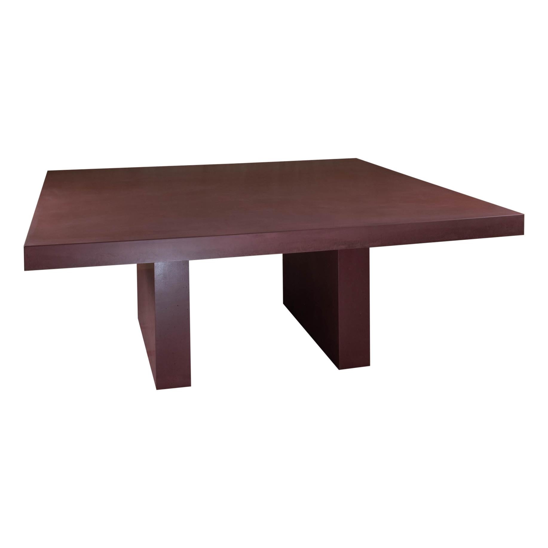 21st Century Giorgione 180, Red Concrete Dining Table, 100% Handcrafted in Italy