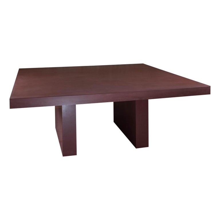 21st Century Giorgione 180, Red Concrete Dining Table, 100% Handcrafted in Italy For Sale