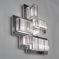 21st Century Gisele Gunmetal finish and Crystal Wall Lamp by Roberto Lazzeroni