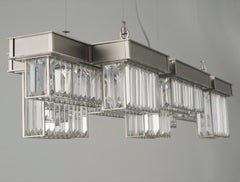 21st Century Gisele Satin Nickel and Crystal Chandelier by Roberto Lazzeroni