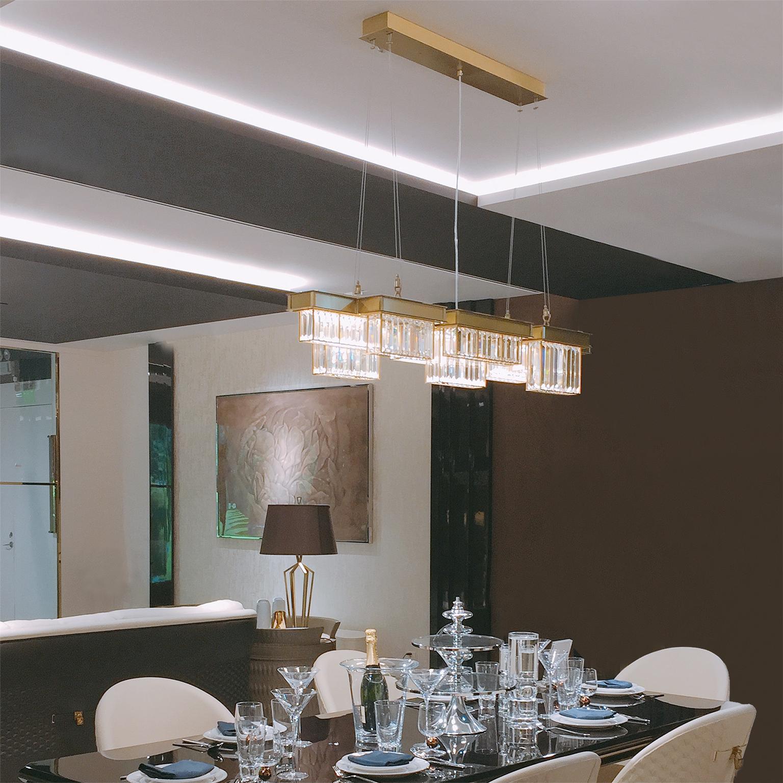 21st Century Gisele Satin Nickel and Crystal Chandelier by Roberto Lazzeroni For Sale 2