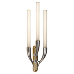 21e siècle, applique à 3 lumières en verre et laiton  avec Horn