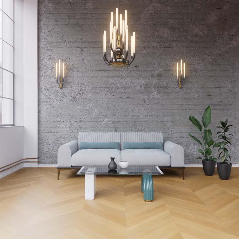 Galvanized 21st-Century, glass and brass 5-light applique  with Horn For Sale