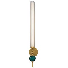 Modern Suspension Light by Oggetti D'Arte, Brass & Cut Glass, Italy