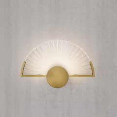 Handcrafted Modern Wall Sconce by Oggetti D'Arte, Brass & Glass, Italy