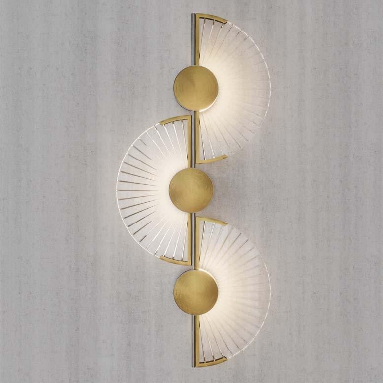 Italian 21st-Century, glass and golden brass applique For Sale