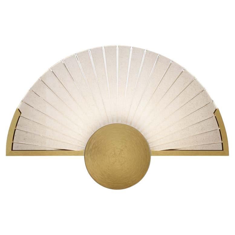 21st-Century, glass and golden brass applique For Sale