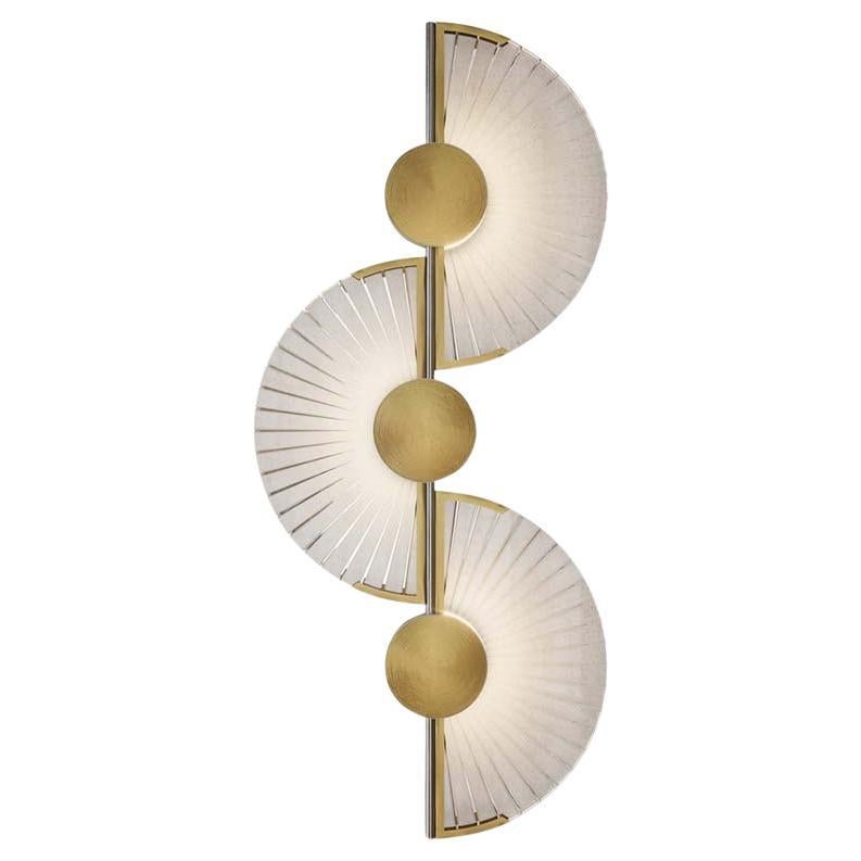 21st-Century, glass and golden brass applique