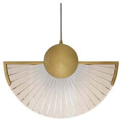 21st-Century, glass and golden brass suspension