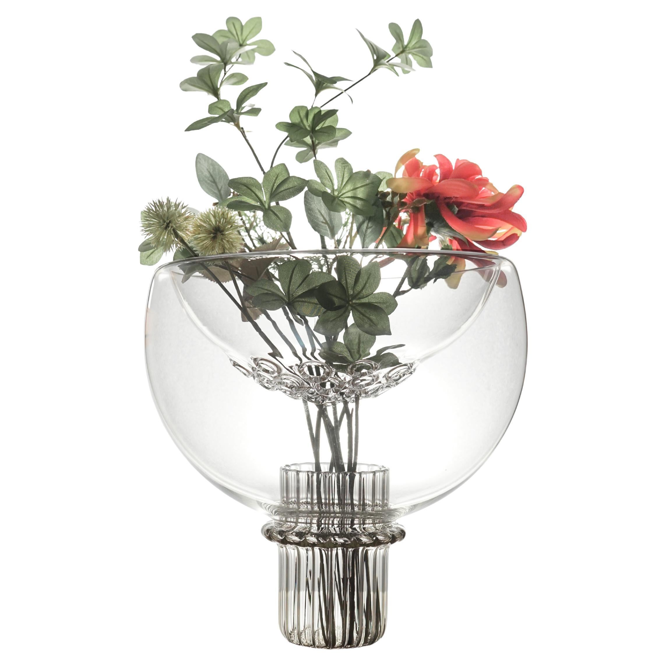 21st Century Glass Vase Soufflè, Handcrafted, Trasparent, Kanz Architetti
