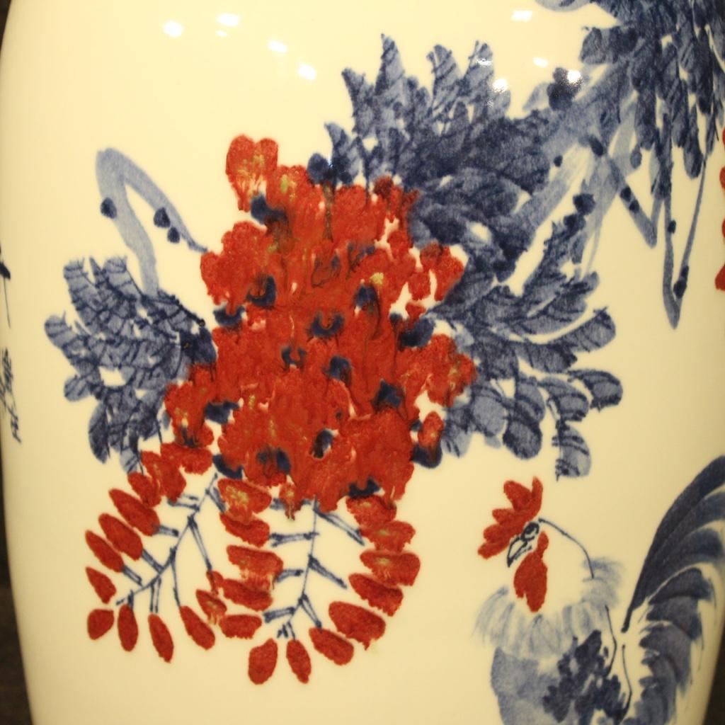 21st Century Glazed and Hand Painted Ceramic Chinese Vase, 2000 For Sale 7