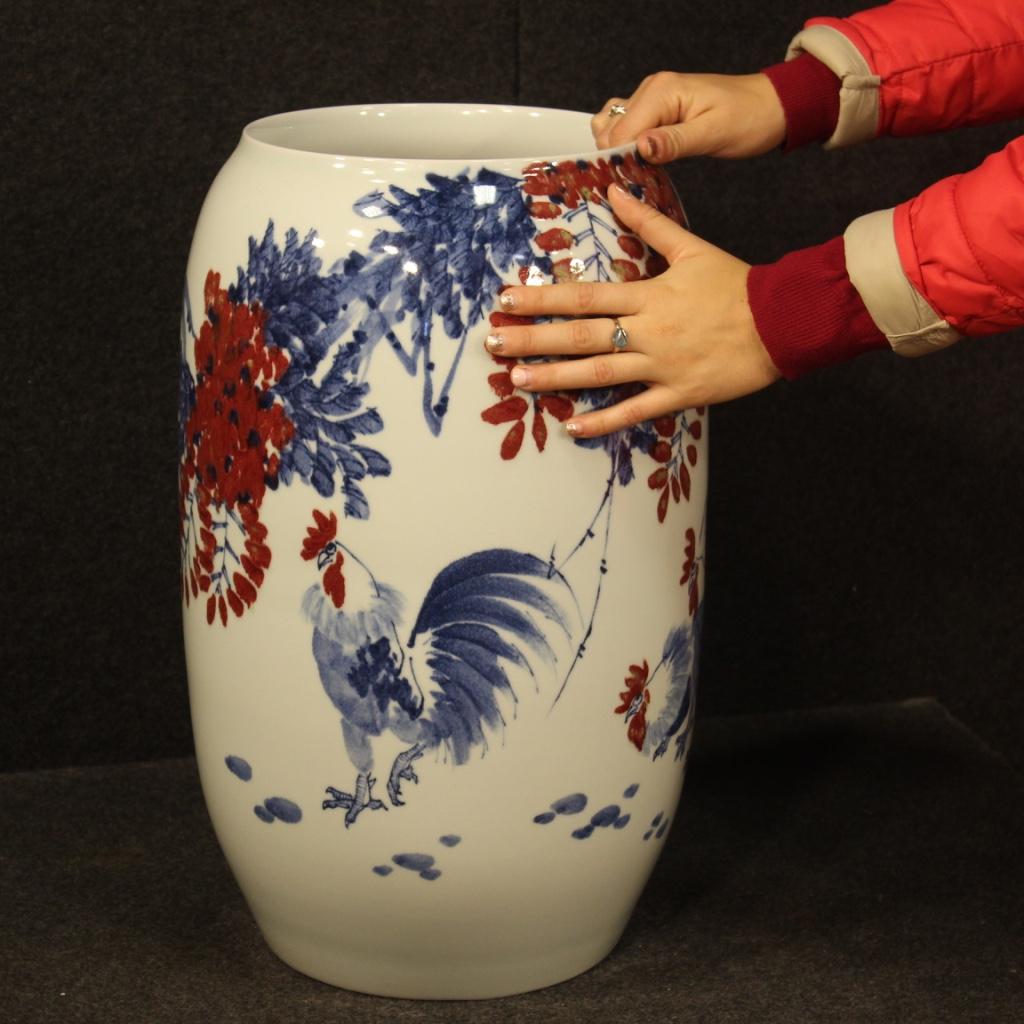 21st Century Glazed and Hand Painted Ceramic Chinese Vase, 2000 For Sale 8
